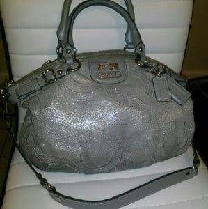 Gorgeous Coach purse in silver